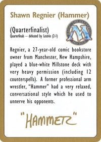 1996 Shawn "Hammer" Regnier Biography Card [World Championship Decks] | Boutique FDB TCG