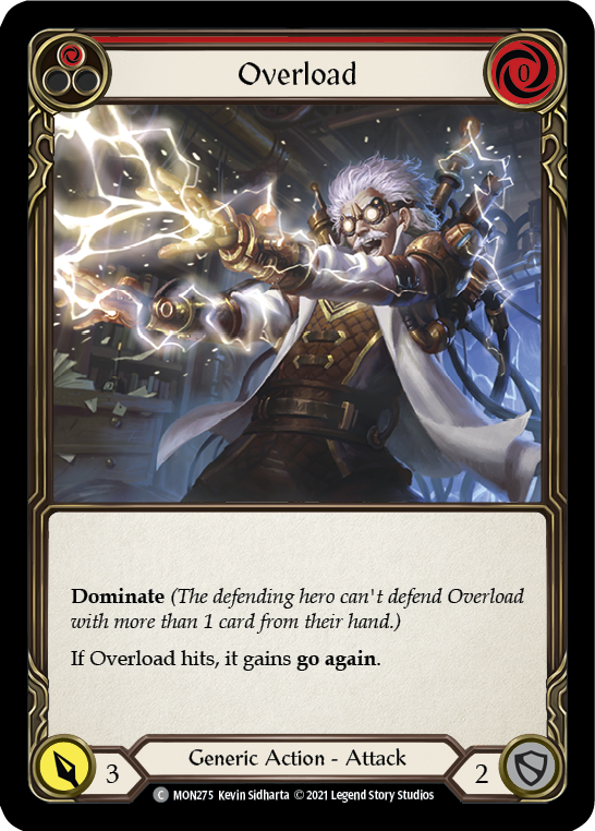 Overload (Red) [MON275-RF] (Monarch)  1st Edition Rainbow Foil | Boutique FDB TCG