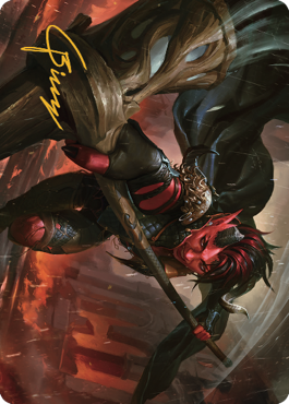 Karlach, Fury of Avernus Art Card (34) (Gold-Stamped Signature) [Commander Legends: Battle for Baldur's Gate Art Series] | Boutique FDB TCG