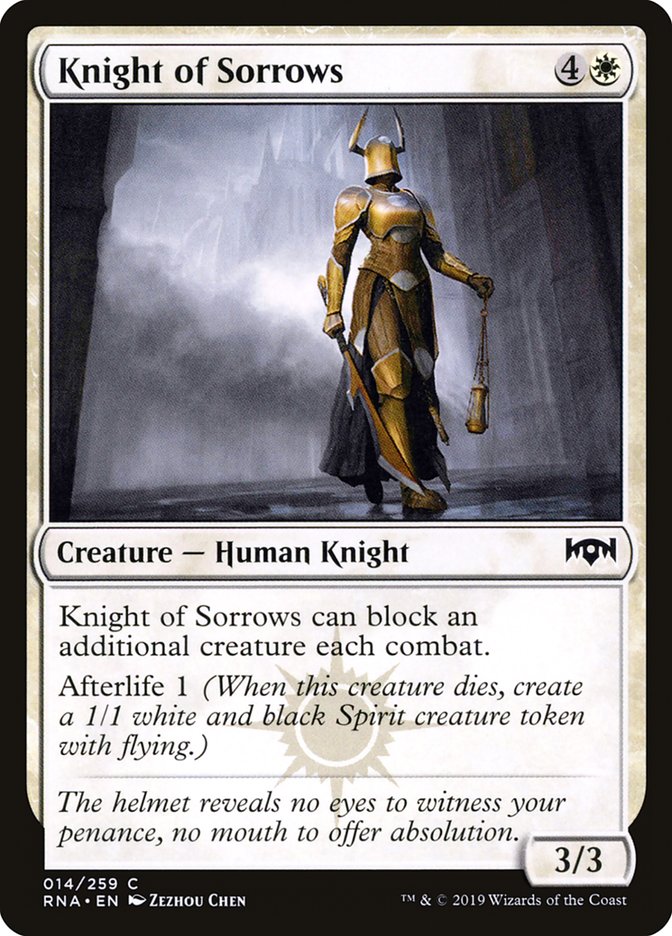 Knight of Sorrows [Ravnica Allegiance] | Boutique FDB TCG