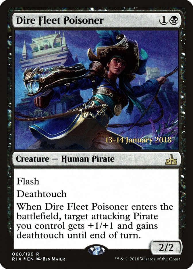 Dire Fleet Poisoner [Rivals of Ixalan Prerelease Promos] | Boutique FDB TCG