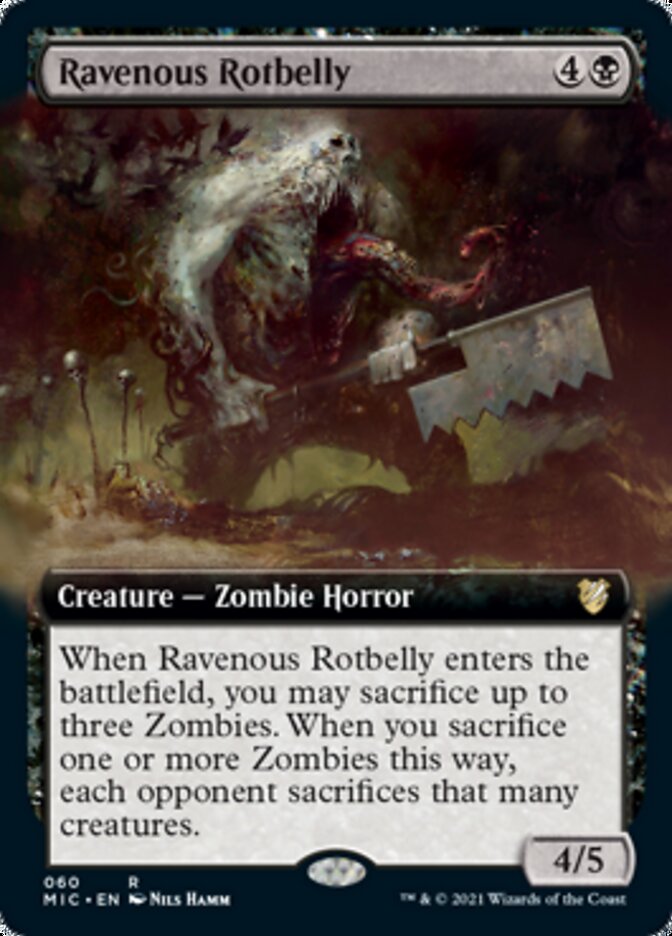 Ravenous Rotbelly (Extended Art) [Innistrad: Midnight Hunt Commander] | Boutique FDB TCG