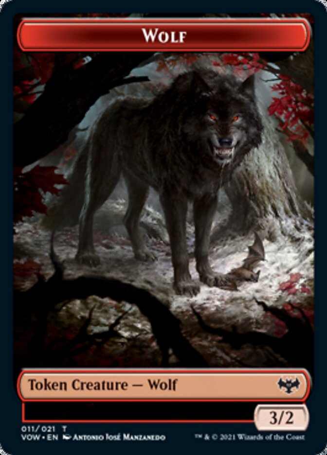 Wolf (011) // Wolf (014) Double-Sided Token [Innistrad: Crimson Vow Tokens] | Boutique FDB TCG