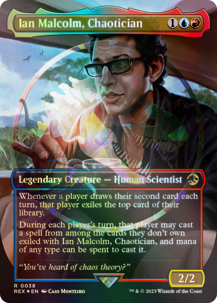 Ian Malcolm, Chaotician Emblem (Borderless) [Jurassic World Collection Tokens] | Boutique FDB TCG