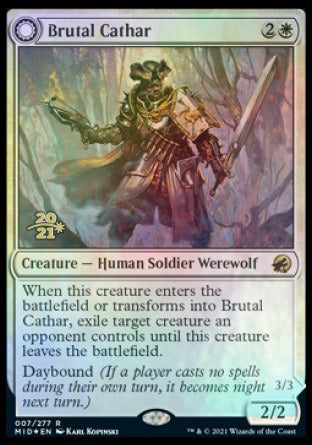 Brutal Cathar // Moonrage Brute [Innistrad: Midnight Hunt Prerelease Promos] | Boutique FDB TCG