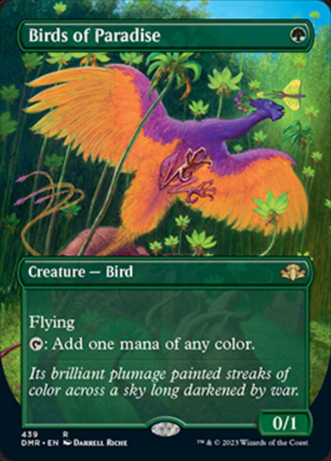 Birds of Paradise (Borderless Alternate Art) [Dominaria Remastered] | Boutique FDB TCG