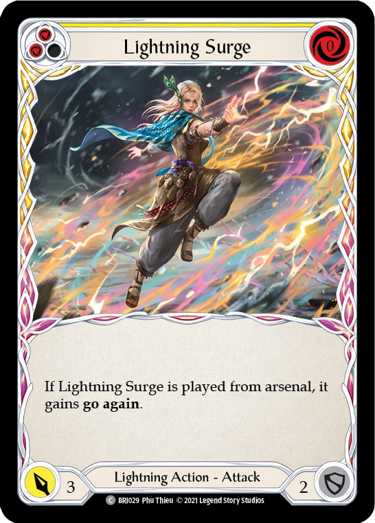 Lightning Surge (Yellow) [BRI029] (Tales of Aria Briar Blitz Deck)  1st Edition Normal | Boutique FDB TCG