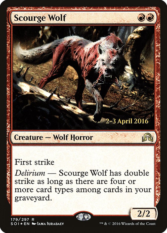 Scourge Wolf [Shadows over Innistrad Prerelease Promos] | Boutique FDB TCG