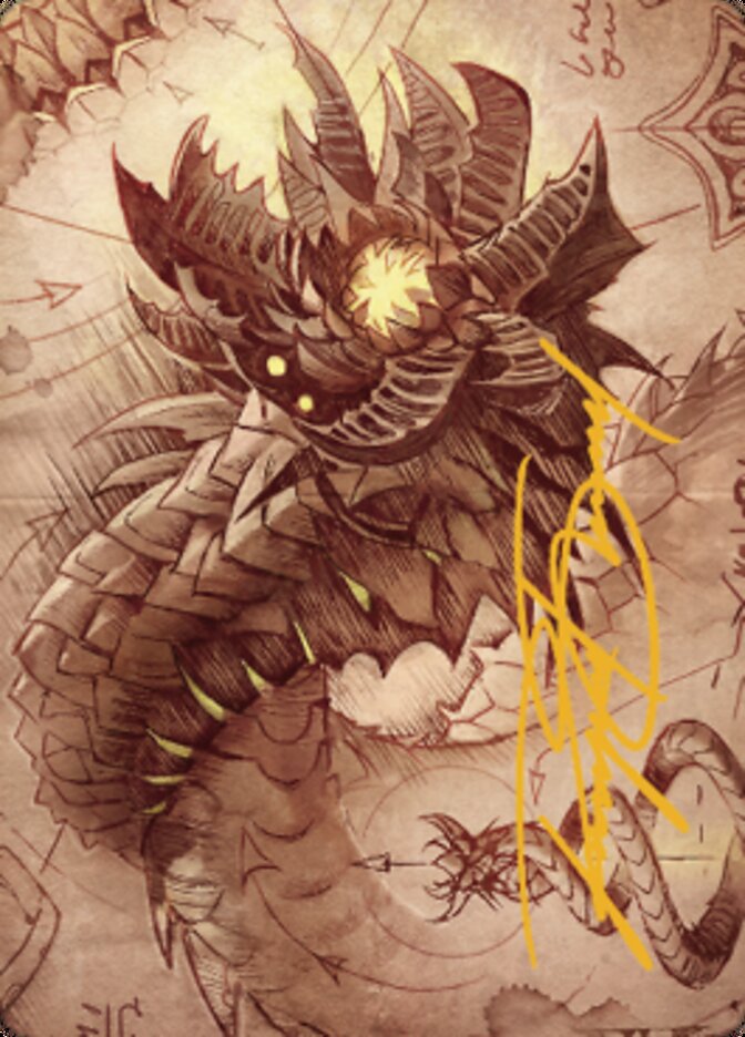 Wurmcoil Engine Art Card (Gold-Stamped Signature) [The Brothers' War Art Series] | Boutique FDB TCG