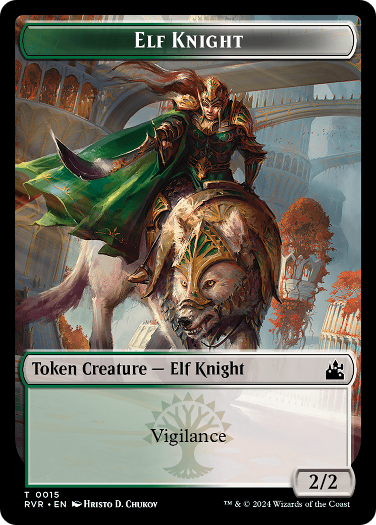 Elf Knight // Zombie Double-Sided Token [Ravnica Remastered Tokens] | Boutique FDB TCG