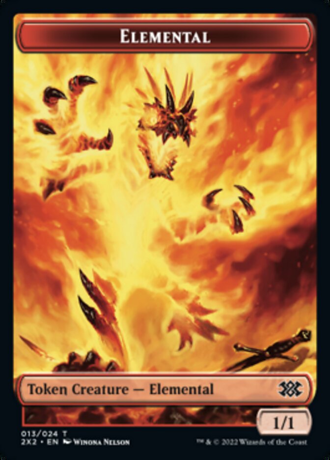 Elemental // Knight Double-Sided Token [Double Masters 2022 Tokens] | Boutique FDB TCG