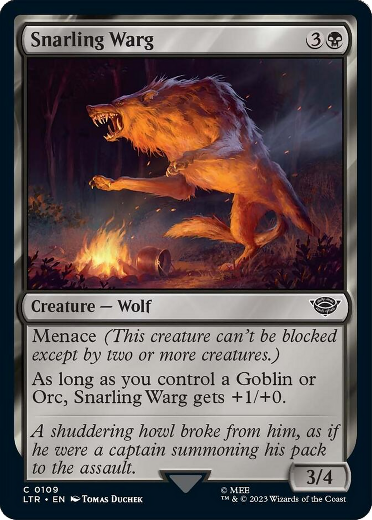 Snarling Warg [The Lord of the Rings: Tales of Middle-Earth] | Boutique FDB TCG