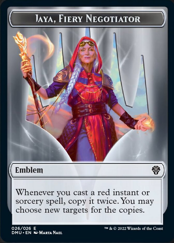 Jaya, Fiery Negotiator Emblem [Dominaria United Tokens] | Boutique FDB TCG