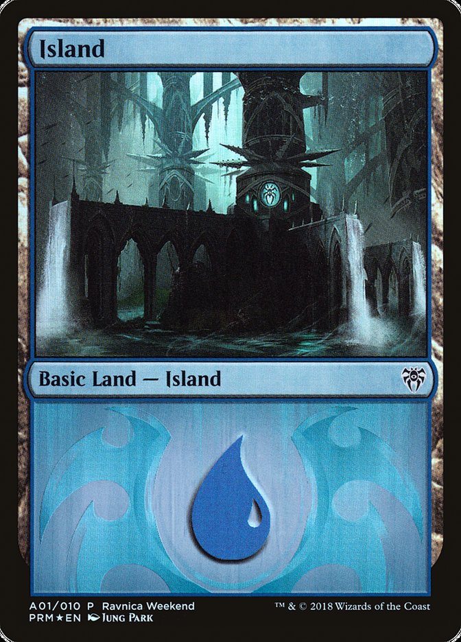 Island (A01) [Ravnica Allegiance Ravnica Weekend] | Boutique FDB TCG