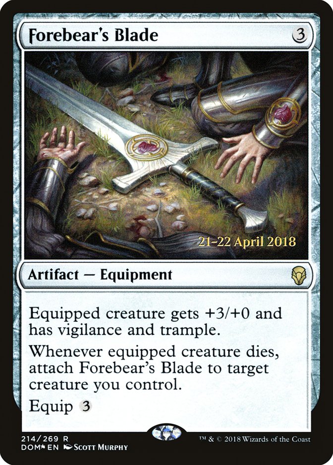 Forebear's Blade [Dominaria Prerelease Promos] | Boutique FDB TCG