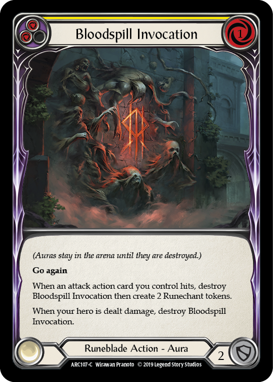 Bloodspill Invocation (Yellow) [ARC107-C] (Arcane Rising)  1st Edition Rainbow Foil | Boutique FDB TCG