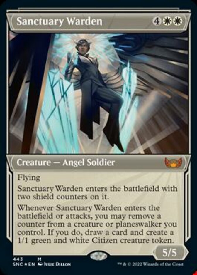 Sanctuary Warden (Showcase Art Deco Foil Etched) [Streets of New Capenna] | Boutique FDB TCG