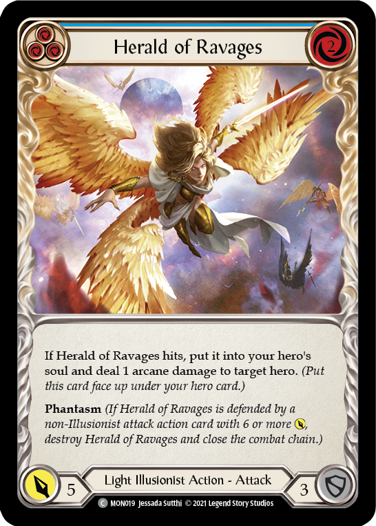 Herald of Ravages (Blue) [MON019] (Monarch)  1st Edition Normal | Boutique FDB TCG