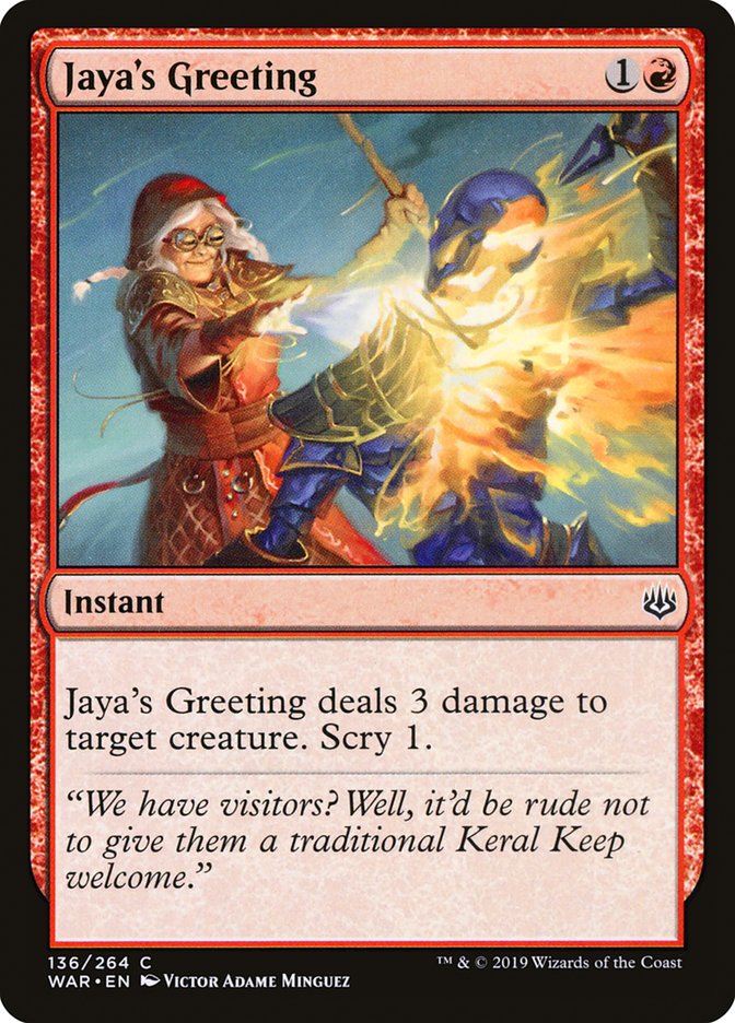 Jaya's Greeting [War of the Spark] | Boutique FDB TCG