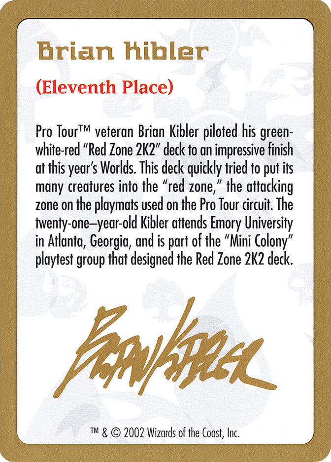 Brian Kibler Bio [World Championship Decks 2002] | Boutique FDB TCG