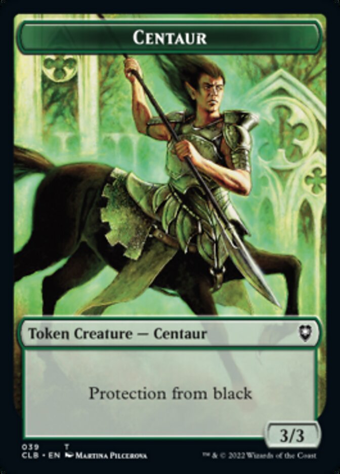 Horror // Centaur Double-Sided Token [Commander Legends: Battle for Baldur's Gate Tokens] | Boutique FDB TCG