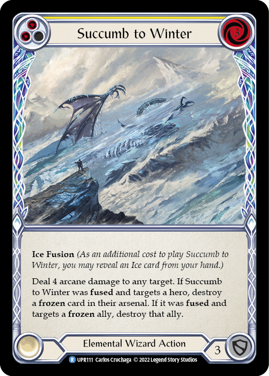 Succumb to Winter (Yellow) [UPR111] (Uprising)  Rainbow Foil | Boutique FDB TCG