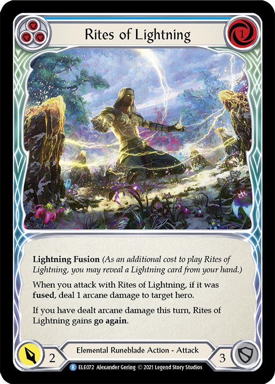 Rites of Lightning (Blue) [ELE072] (Tales of Aria)  1st Edition Rainbow Foil | Boutique FDB TCG