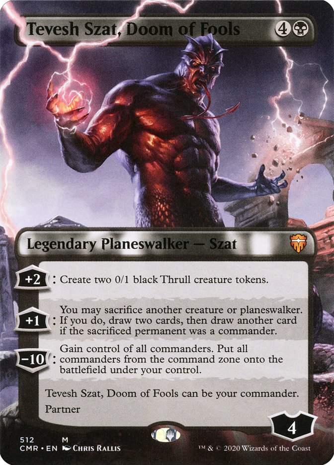 Tevesh Szat, Doom of Fools (Borderless) [Commander Legends] | Boutique FDB TCG