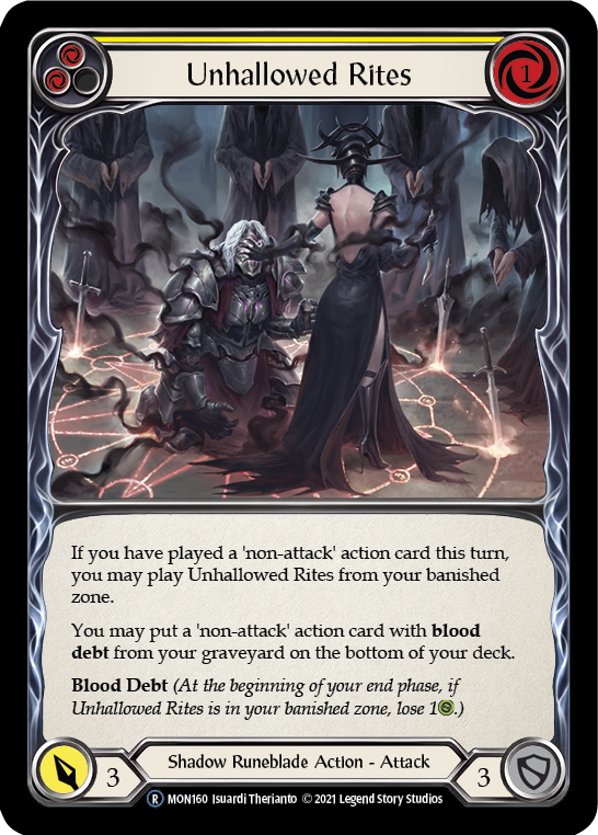 Unhallowed Rites (Yellow) [U-MON160] (Monarch Unlimited)  Unlimited Normal | Boutique FDB TCG