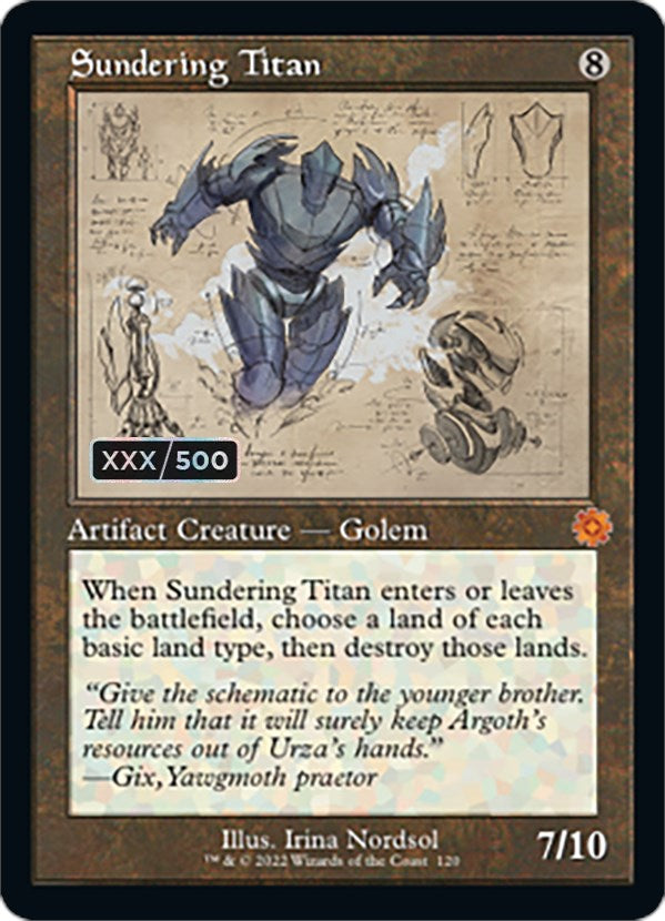 Sundering Titan (Retro Schematic) (Serialized) [The Brothers' War Retro Artifacts] | Boutique FDB TCG