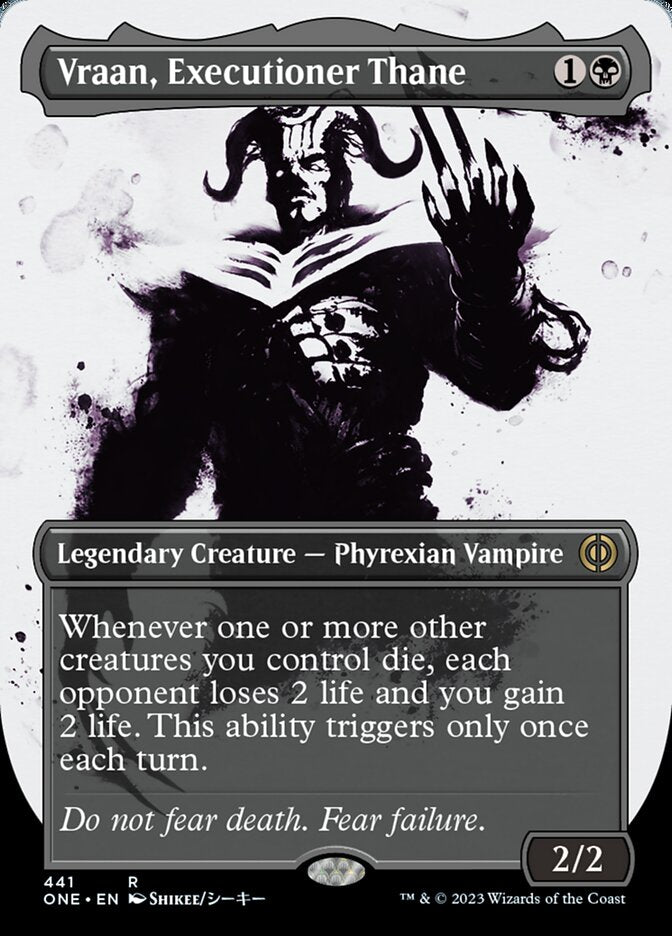 Vraan, Executioner Thane (Borderless Ichor Step-and-Compleat Foil) [Phyrexia: All Will Be One] | Boutique FDB TCG