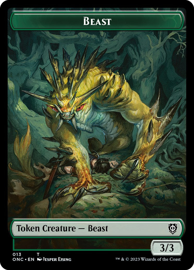 Poison Counter // Beast Double-Sided Token [Phyrexia: All Will Be One Commander Tokens] | Boutique FDB TCG