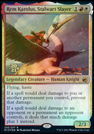 Rem Karolus, Stalwart Slayer [Innistrad: Midnight Hunt Prerelease Promos] | Boutique FDB TCG