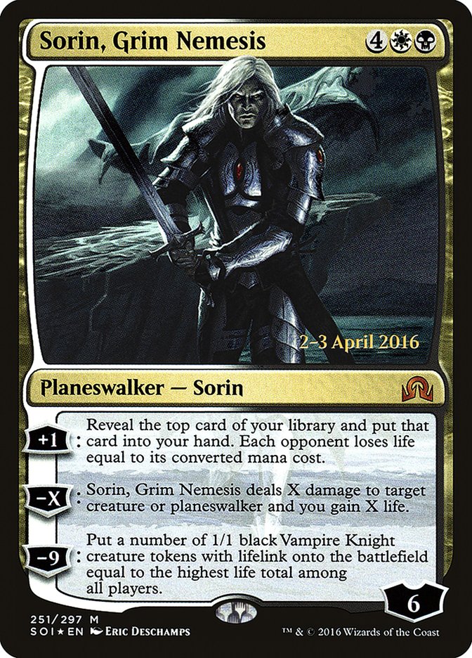 Sorin, Grim Nemesis [Shadows over Innistrad Prerelease Promos] | Boutique FDB TCG