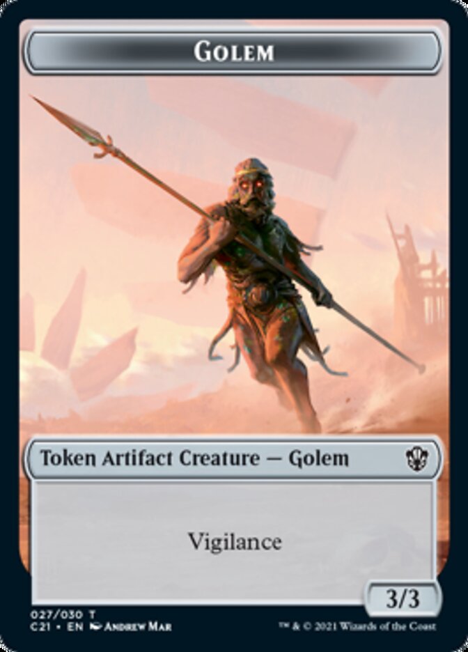 Golem (027) // Thopter Double-Sided Token [Commander 2021 Tokens] | Boutique FDB TCG