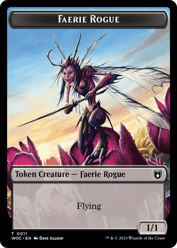 Faerie Rogue // Pirate (0011) Double-Sided Token [Wilds of Eldraine Commander Tokens] | Boutique FDB TCG