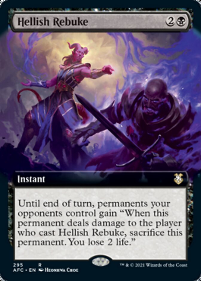Hellish Rebuke (Extended Art) [Dungeons & Dragons: Adventures in the Forgotten Realms Commander] | Boutique FDB TCG