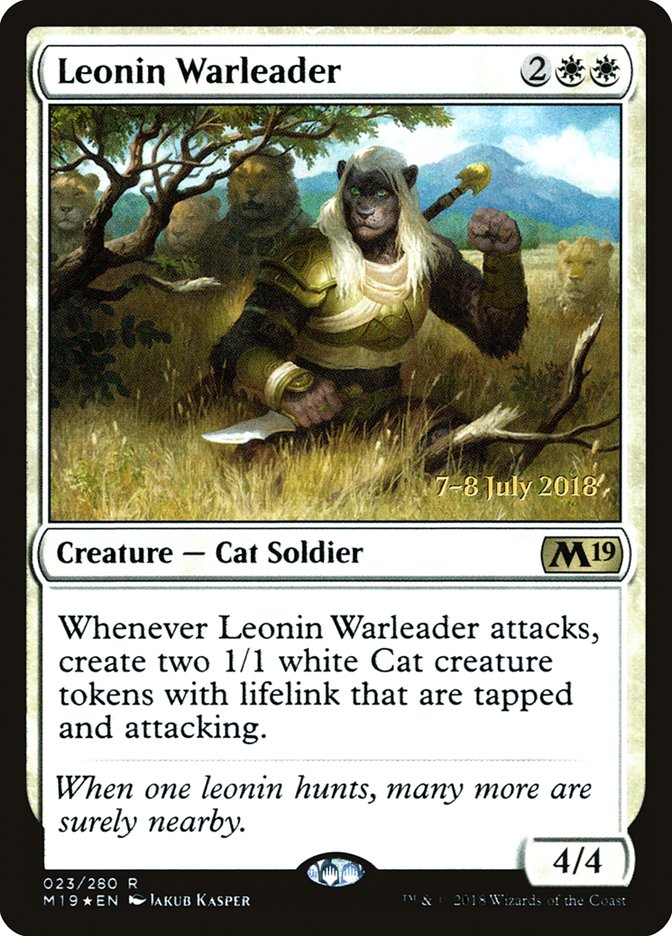 Leonin Warleader [Core Set 2019 Prerelease Promos] | Boutique FDB TCG