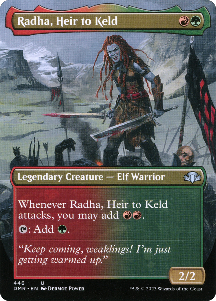 Radha, Heir to Keld (Borderless Alternate Art) [Dominaria Remastered] | Boutique FDB TCG