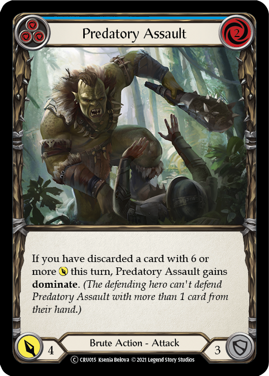 Predatory Assault (Blue) [U-CRU015] (Crucible of War Unlimited)  Unlimited Normal | Boutique FDB TCG