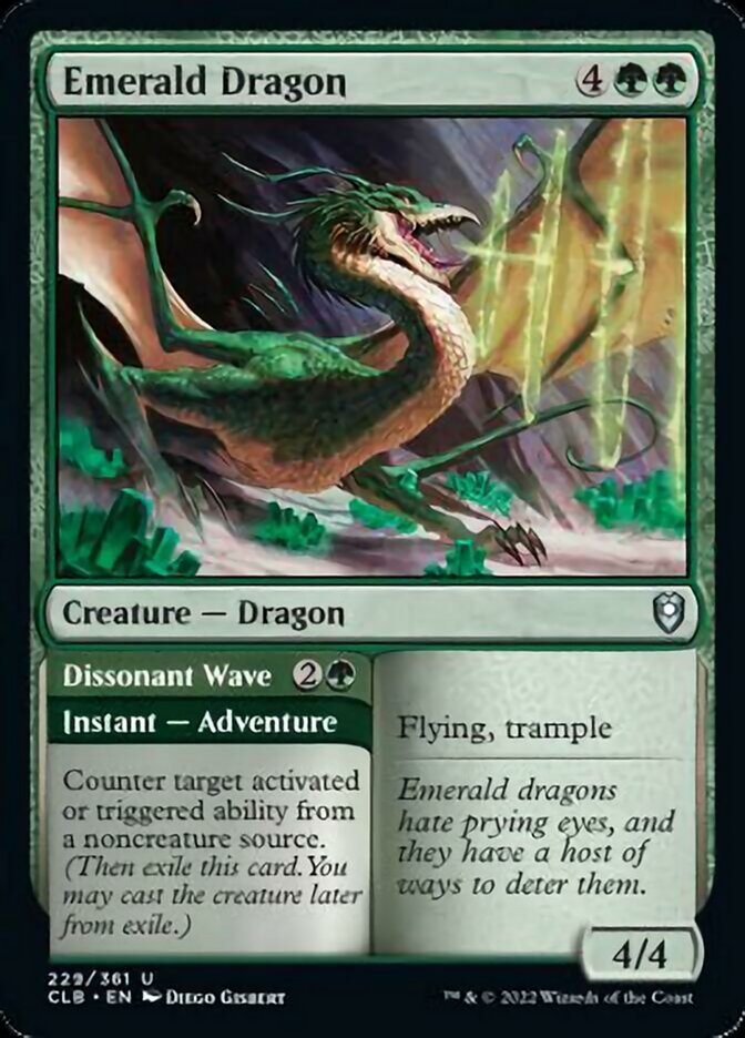 Emerald Dragon // Dissonant Wave [Commander Legends: Battle for Baldur's Gate] | Boutique FDB TCG