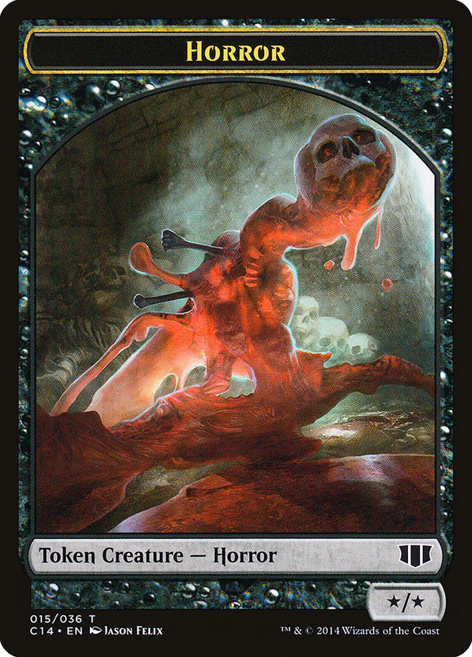 Horror // Zombie (016/036) Double-Sided Token [Commander 2014 Tokens] | Boutique FDB TCG