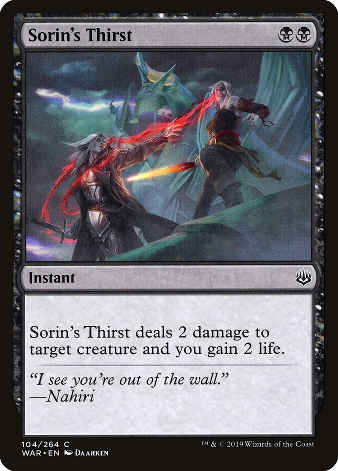 Sorin's Thirst [War of the Spark] | Boutique FDB TCG