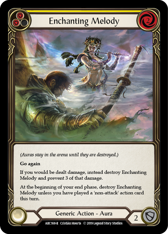 Enchanting Melody (Yellow) [ARC168-R] (Arcane Rising)  1st Edition Rainbow Foil | Boutique FDB TCG