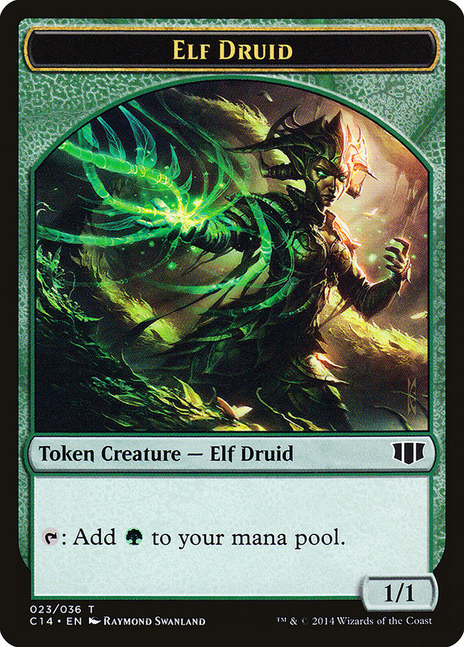 Elf Druid // Beast (020/036) Double-Sided Token [Commander 2014 Tokens] | Boutique FDB TCG