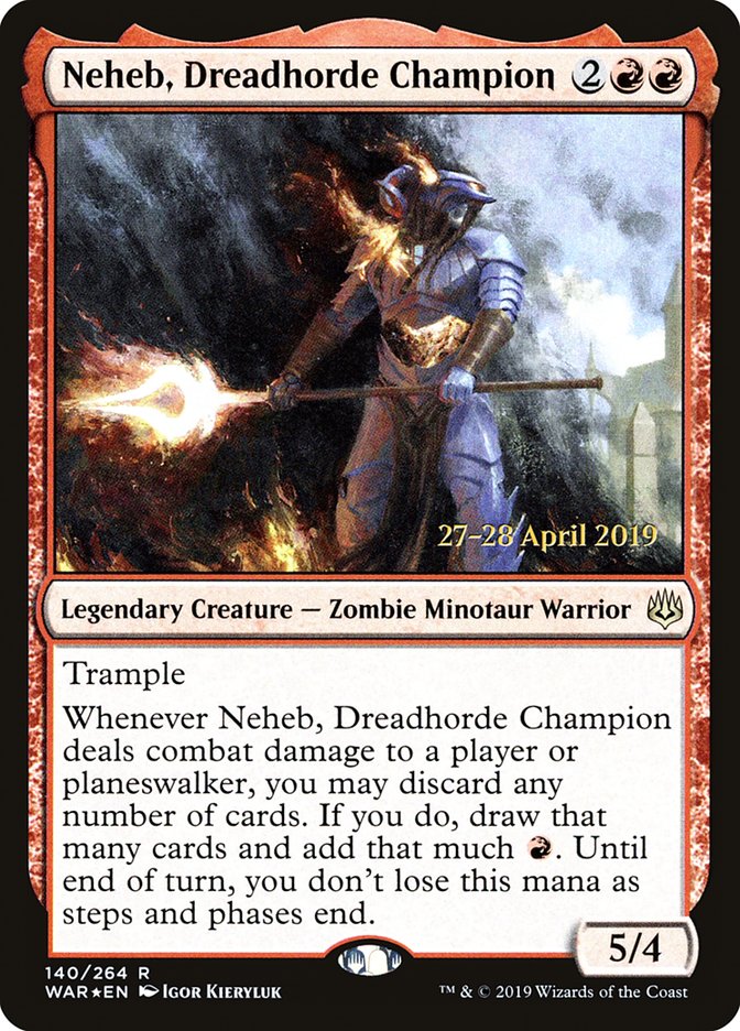 Neheb, Dreadhorde Champion [War of the Spark Prerelease Promos] | Boutique FDB TCG