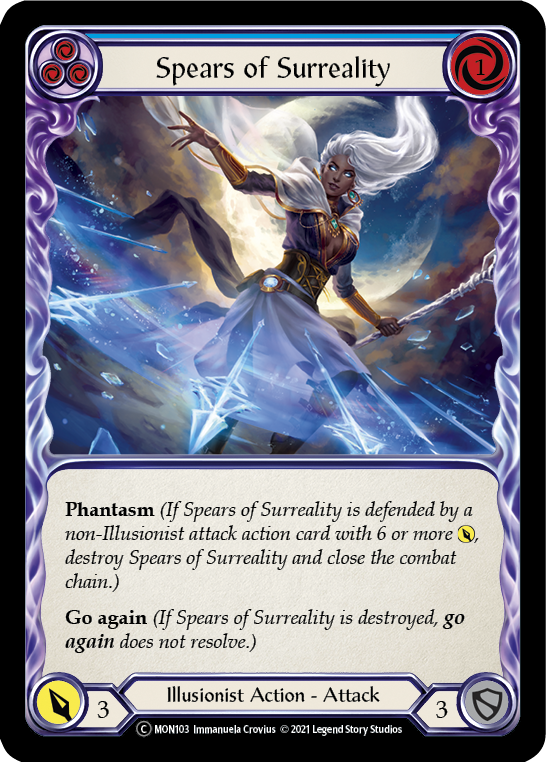 Spears of Surreality (Blue) [U-MON103-RF] (Monarch Unlimited)  Unlimited Rainbow Foil | Boutique FDB TCG