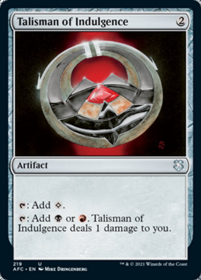 Talisman of Indulgence [Dungeons & Dragons: Adventures in the Forgotten Realms Commander] | Boutique FDB TCG