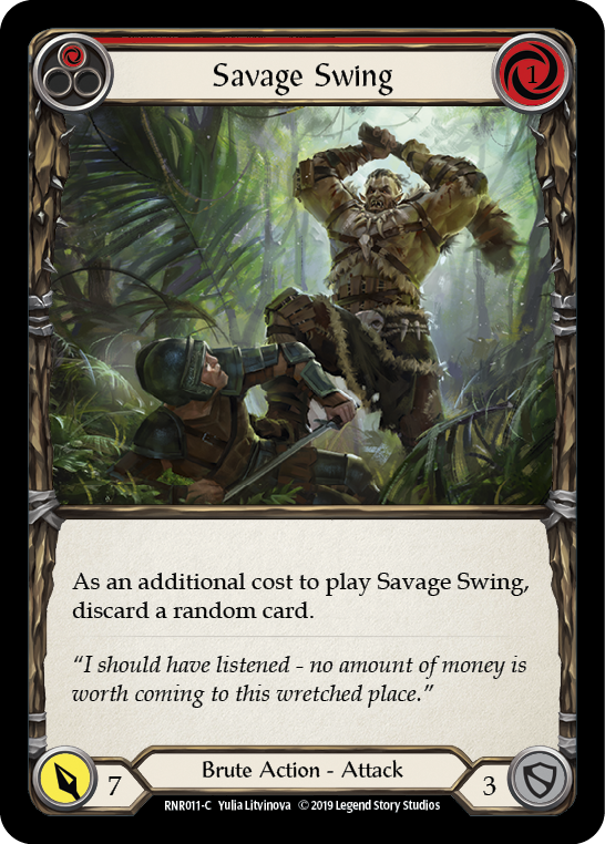 Savage Swing (Red) [RNR011-C] (Rhinar Hero Deck)  1st Edition Normal | Boutique FDB TCG