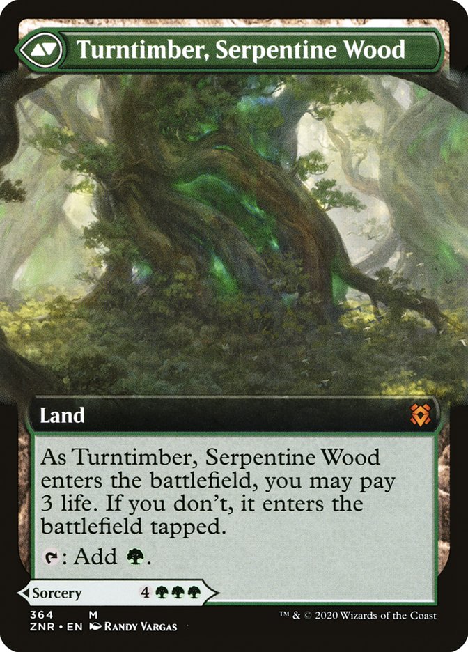 Turntimber Symbiosis // Turntimber, Serpentine Wood (Extended Art) [Zendikar Rising] | Boutique FDB TCG